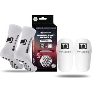 Tapedesign Superlichte voetbalsokken en Shinguards 2.0 – ultralichte voetbalsokken met antislip punten en verstelbare scheenbeschermers – voetbal, training