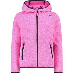 CMP Meisjes Knit Tech Mélange fleece jas met capuchon KID G JACKET FIX HOOD