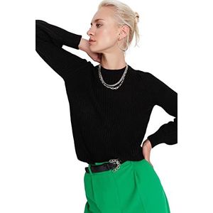 Trendyol Trui - Beige - Regular, Zwart, S