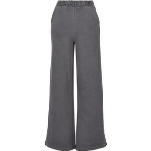 Urban Classics Dames Heavy Terry Garment Dye Slit Pants Dames Onderbroek, Donkere Schaduw, M