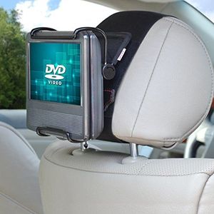 TFY Universele autohoofdsteun houder met in hoek verstelbare houderklemmen voor 7-10 inch swivel Display Portable DVD-speler, zwart