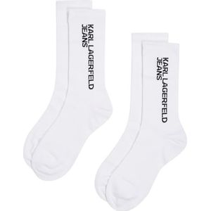Karl Lagerfeld Jeans, Dames, Essential Logo Sokken, 2Pack,Wit, 42/46