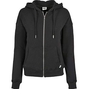 Urban Classics Dames sweatshirt-jas van biologisch katoen Ladies Organic Zip Hoody, Basic capuchontrui met ritssluiting (in 2 kleuren, maten XS - 5XL), zwart, 5XL