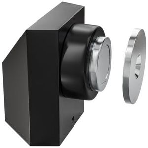 Amig Magnetische deurstopper voor deurbevestiging, vloermontage, sterke magneet, eenvoudige installatie, inclusief bevestigingsmateriaal, roestvrij staal, kleur zwart, 36 x 38 x 41 mm