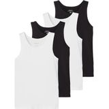 Name it kids Jongens Black Nkmtank Top 4P White Solid, Numeric_146, zwart, numeric_146