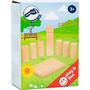 Small Foot Mini-Kubb Viking Game - Houten werpspel voor kinderen vanaf 4 jaar - 2-6 spelers - Inclusief opbergzak