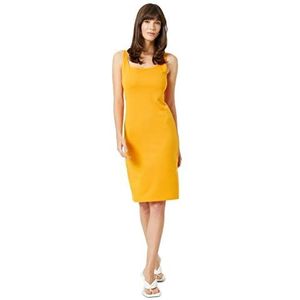 Koton Dames U-Neck Strappy Slitted Midi Slipdress Dress, oranje (209), S