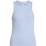 Vila Dames Vibabia Leaf O-hals S/L Top, Kentucky Blue., M