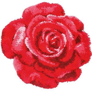 Vervaco PN-0171003 rode roos vloerkleed, katoen, meerkleurig, ca. 70 x 67 cm.