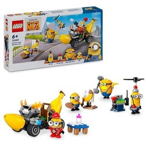 LEGO Verschrikkelijke ikke 4 Minions en bananenauto, Auto Speelgoed voor Kinderen, Rollenspel Cadeau voor Jongens en Meisjes vanaf 6 jaar 75580