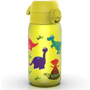 ION8 Kinder Waterfles, 350 ml/12 oz, Lekvrij, Makkelijk te Openen, Veilige Vergrendeling, Vaatwasmachinebestendig, BPA Vrij, Draaghandvat, Makkelijk Schoon te Maken, Geurvrij, Dinosaurus Ontwerp