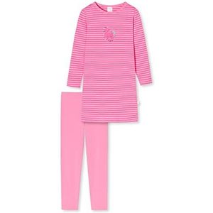 Schiesser Meisjespyjama nachthemd met leggings lang - 100% biologisch katoen - maat 92 tot 140, Roze 179493, 92 cm