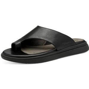 TAMARIS Comfort damessandalen, leer, Wide Fit, Black Nappa, 37 EU, Black Nappa, 37 EU
