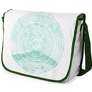 Bonamaison Digitaal bedrukte Messenger schooltas met kaki riem voor studenten, crossbody tas, koerierstas, schoudertas voor kinderen, meisjes, jongens, maat: 29x36 cm