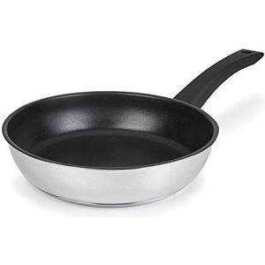 HOME DRIELAAGS GLADDE KOEKENPAN D.18 CM ROESTVRIJ STAAL