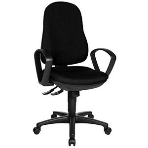Topstar Support SY bureaustoel, bureaustoel, incl. armleuningen B2(B), bekleding zwart, 55 x 58 x 113 cm