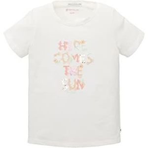 TOM TAILOR T-shirt voor meisjes en kinderen met print, 10315 - Whisper White, 92 cm