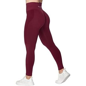 Sunzel Workout Leggings voor Vrouwen, Squat Proof Hoge Taille Yoga Broek 4-Way Stretch, Boterzacht, Kers Rood, S
