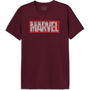 Marvel MEMARCOTS294 T-shirt voor heren, bordeauxrood, maat M, Bourgondië, M