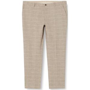 SELETED HOMME Heren Slhslim-Oasis Sand Check TRS chinobroek, Zand/Checks: beige, 60
