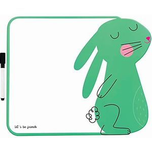 Droogdoekje Whiteboard met Zwarte Marker - A4 - voor Kinderen - 34 x 28 cm - Grappige Vorm - Bunny