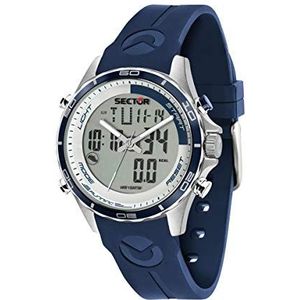 SECTOR NO LIMITS Analoog digitaal kwartshorloge voor heren met siliconen armband R3271615003, blauw, Taglia unica, Band