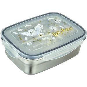 Undercover Harry Potter broodtrommel met rubberen afdichting, van roestvrij staal, 550 ml inhoud, sandwichbox, school, broodtrommel voor kinderen, lunchbox