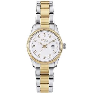 Breil - Horloge Classic Elegance van staal voor dames, zilver-goud, Eén maat, armband