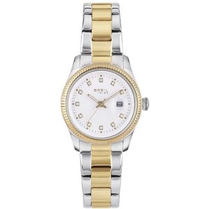 Breil - Horloge Classic Elegance van staal voor dames, zilver-goud, Eén maat, armband