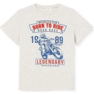 Koton Boys Motorcycle Printed Short Sleeve T-Shirt, Antraciet (045), 4-5 Jaren