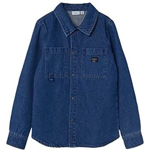 NAME IT Boy's NKMALBOT LS DNM 1086 CO FT shirt met lange mouwen, Medium Blue Denim, 116, blauw (medium blue denim), 116 cm