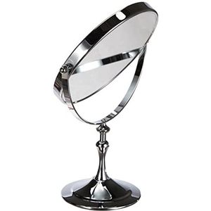 HIMRY Designed cosmetische spiegel/cosmetische spiegel, 8 inch, 360° draaibaar. 2 spiegels: normaal en 10-voudige vergroting, 17,5 cm ø, verchroomd, KXD3105-10x
