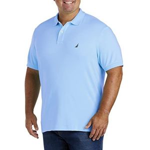 Nautica Men's Big and Tall Classic Fit Short Sleeve Solid Soft Cotton Polo Shirt, Noon Blue 2X