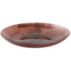 LEONARDO HOME Poesia 050638 Decoratieve schaal van glas, ronde design-glazen schaal met glinsterend oppervlak, handgemaakt, hoogte 7,5 cm, diameter 50 cm, rosé
