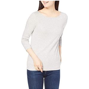 Amazon Essentials Women's T-shirt met driekwartmouwen, stevige boothals en slanke pasvorm, Lichtgrijs, XL