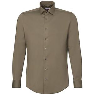 Seidensticker Herenoverhemd met lange mouwen, extra slim fit, donkergroen, 38