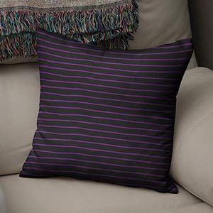 BonaMaison Decoratieve Kussensloop, Paars en zwart Kussenhoezen Bank, Zitkussen, Decoratieve Kussenhoesjes, Kussensloop; Sofa, Slaapkamer, Kantoor, Auto 50x50 Cm - Ontworpen en vervaardigd in Turkije