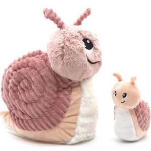 LES DÉGLINGOS - PTITPOTOS - Speedou de slak mama baby – zacht pluche dier – ideaal cadeau voor geboorte – roze – 22 cm