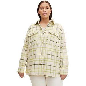 TOM TAILOR Dames Hemdjas met ruitpatroon 1030378, 29162 - Beige Green Check, 50