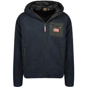 Geographical Norway Udaf Heren Dikke Fleece Warme Ritssluiting - Sweatjack Winter Warm Heren Zacht - Sweatshirt met Lange Mouwen - Ideaal Herfst Winter (Marineblauw), Marineblauw, XL