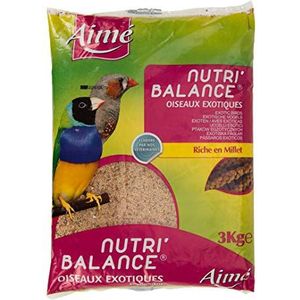 AIME Vogelvoer voor exotische vogels, NUTRI'BALANCE maaltijd voor exotische vogels, zak van 3 kg