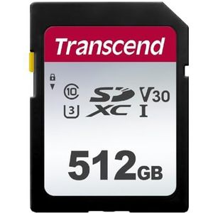 Transcend TS512GSDC300S-E 512GB | SDXC I, C10, U3, V30 geheugenkaart - 95/40 MB/s - retail verpakking