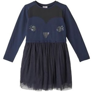 s.Oliver Meisjesjurk met mesh-rok, Donkerblauw, 98 cm