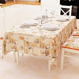 PETTI Artigiani Italiani - Tafelkleed, tafelkleed voor de keuken van katoen, design Lidia, oranje X24 pleinen (140 x 450 cm) 100% Made in Italy