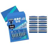 WILKINSON SWORD - Hydro 5 huidbescherming voor mannen | Hydraterende gel en precisietrimmer | Pack van 8 scheermesvullingen