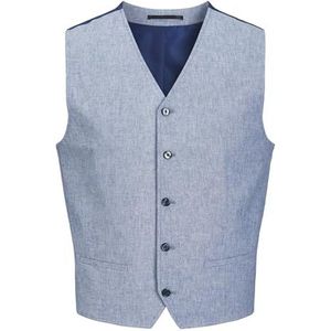 JACK & JONES Jprriviera Linen Waistcoat voor heren, blauw (nautical blue), 56
