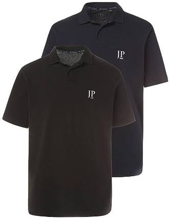 JP 1880 - Poloshirt - Zwart - Grote Maten - Piquee 1/2 DP