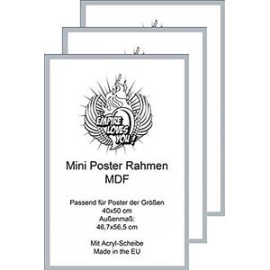 3 stuks lijst #319098 mini poster wissellijst van het merk Shinsuke® 40x50 cm Profiel: 30mm MDF houtvezel gelakt zilver