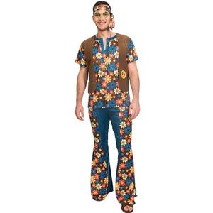 (PKT) (9905119) Volwassen heren 60's groovy hippie man kostuum (extra groot)