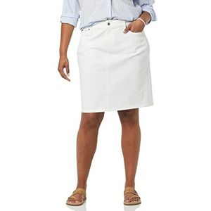 Amazon Essentials Klassieke spijkerrok met 5 zakken voor dames (verkrijgbaar in grote maten), wit, 30 Plus